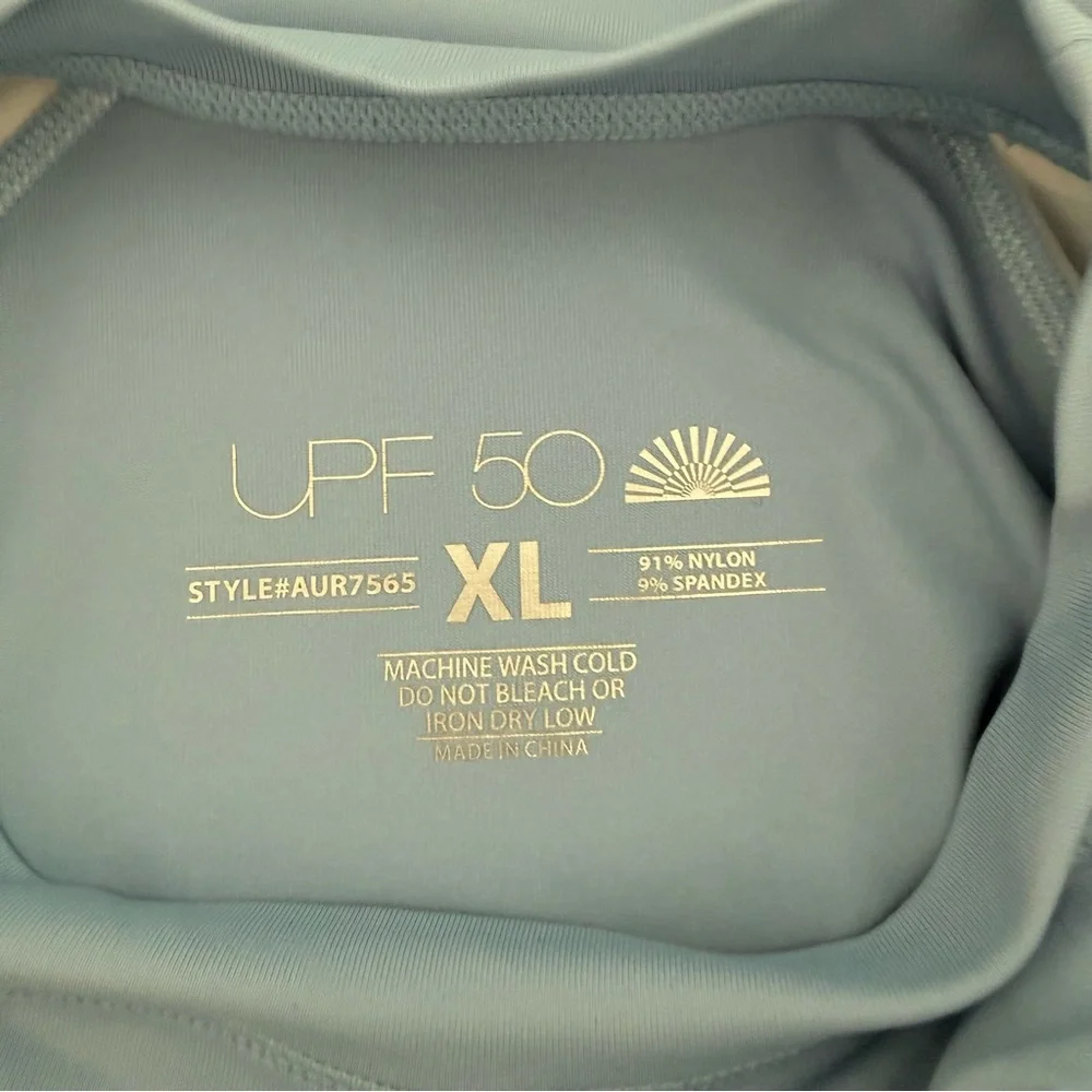 Kai Kanani Girls UPF 50 Swim Rash Guard Long Sleeve Size XL Light Blue